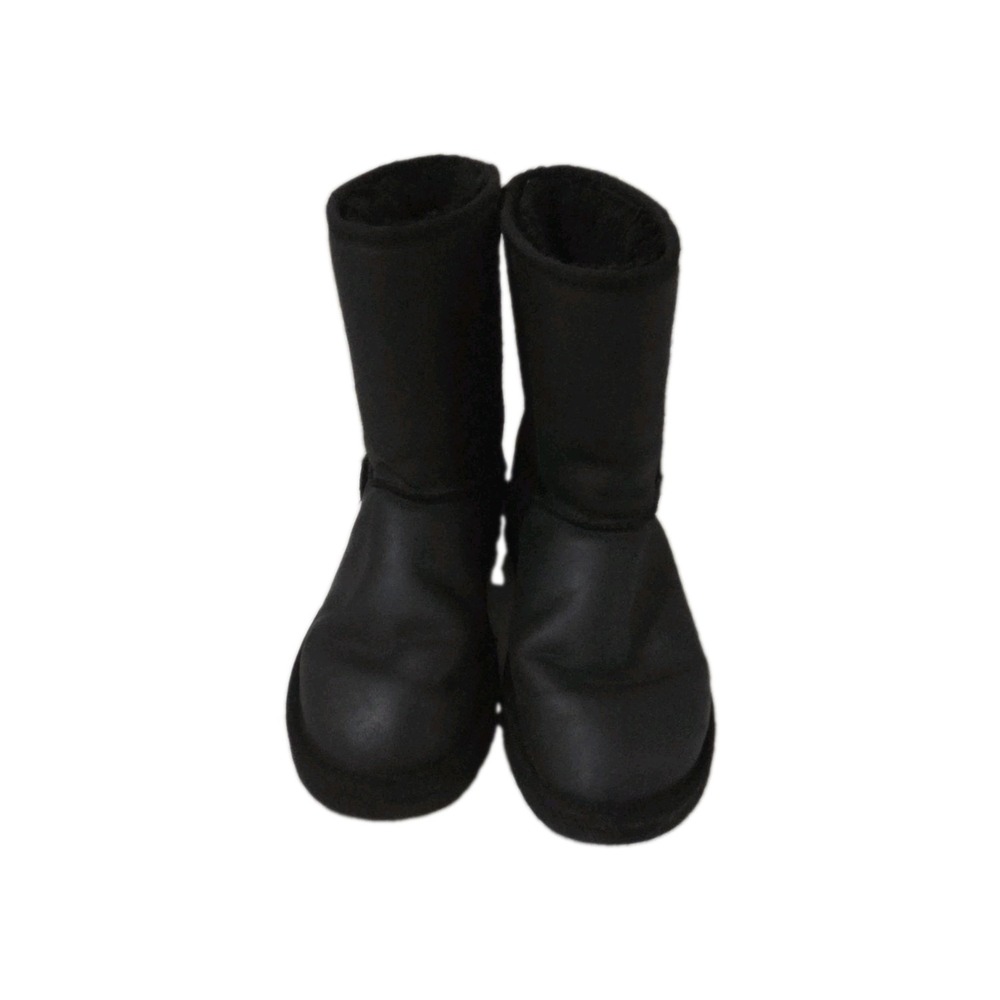 UGG Men's Suede Pull-On Mid-Calf Boots Black Round Toe Logo US 9 EU 40 UK 7.5